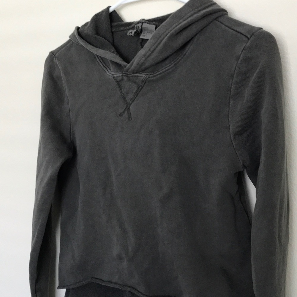 Crop Hoodie, charcoal